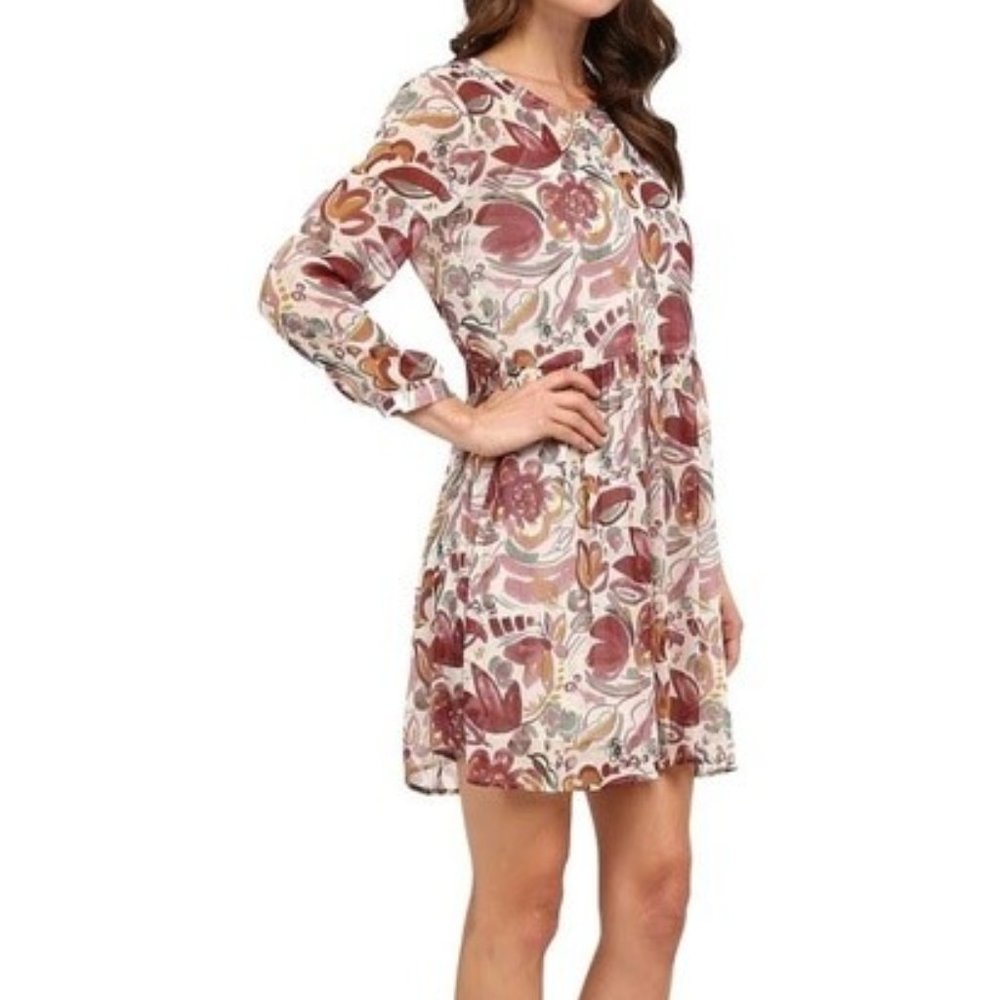 TWO By Vince Camuto Bohemian Floral Mauve Dust Boho Dress Small S NEW